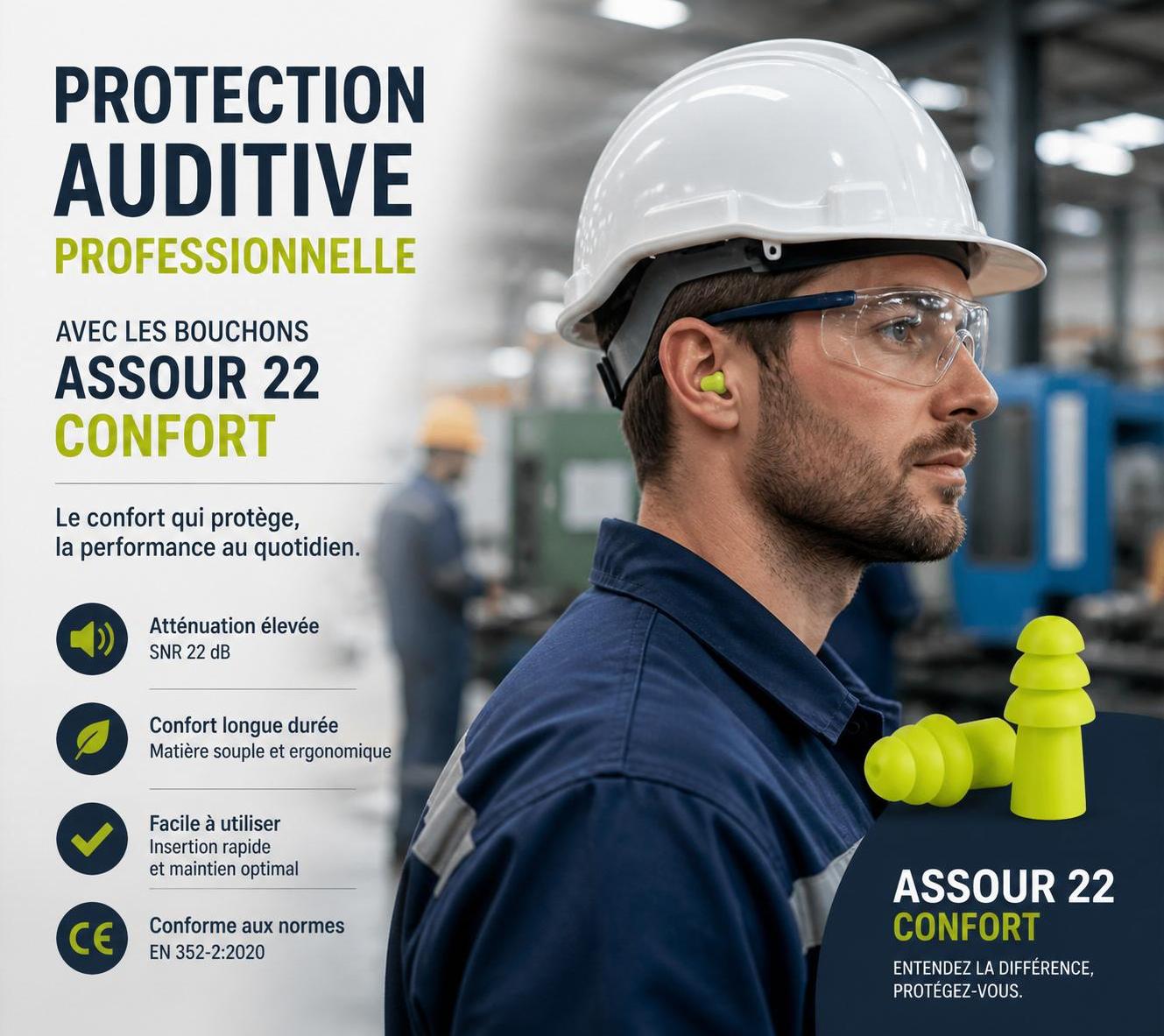 découvrez les avantages des bouchons d'oreilles assour 22 confort pour protéger efficacement votre audition au travail tout en assurant un confort optimal.