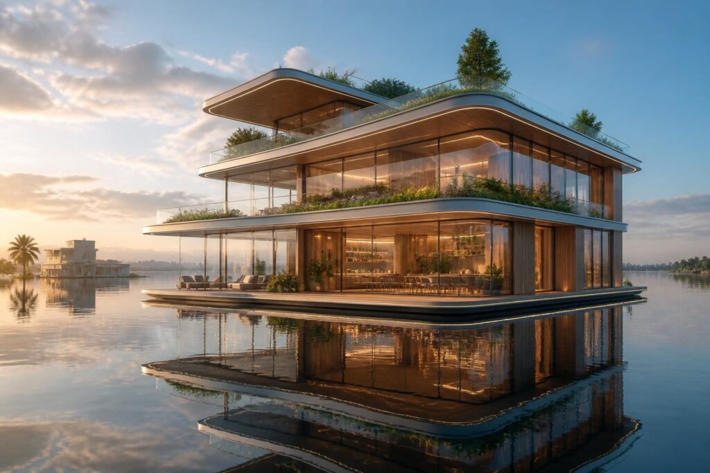 découvrez comment les bâtiments flottants révolutionnent le secteur immobilier en offrant des solutions innovantes face à la montée des eaux et aux défis environnementaux.
