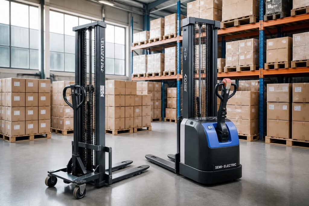 découvrez comment choisir le gerbeur manuel ou semi-électrique adapté à vos besoins pour optimiser vos opérations de manutention en toute sécurité et efficacité.