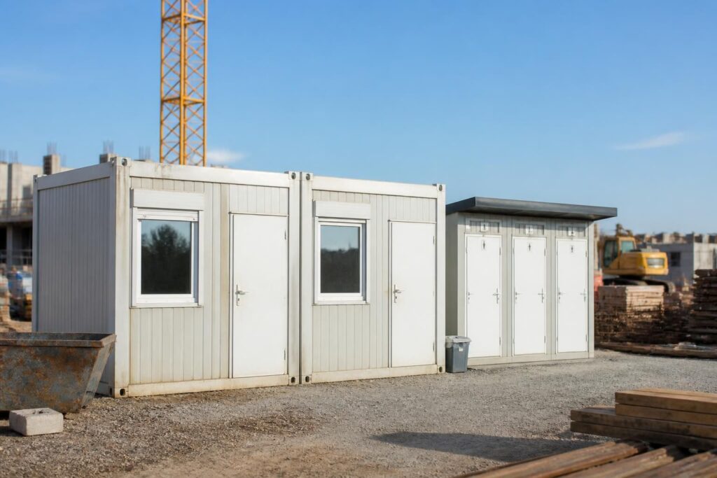 location de containers sanitaires et bungalows wc adaptés aux chantiers et événements, offrant des solutions hygiéniques, pratiques et faciles à installer pour tous vos besoins temporaires.
