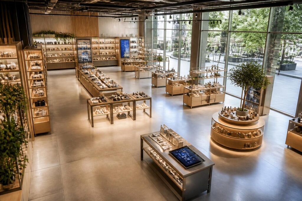 découvrez les modèles et designs de magasins en 3d pour le commerce de détail, alliant innovation et immersion pour optimiser l'expérience client et la présentation des produits.